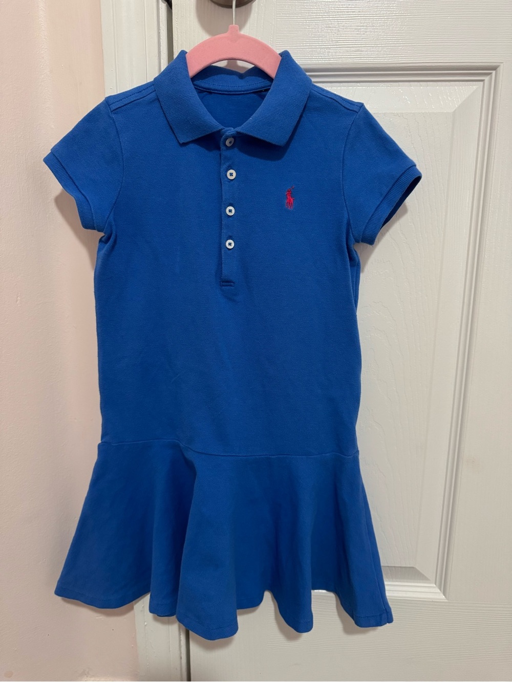 Classic Polo Ralph Lauren girls polo dress in a beautiful royal blue size 5